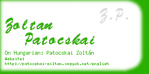 zoltan patocskai business card